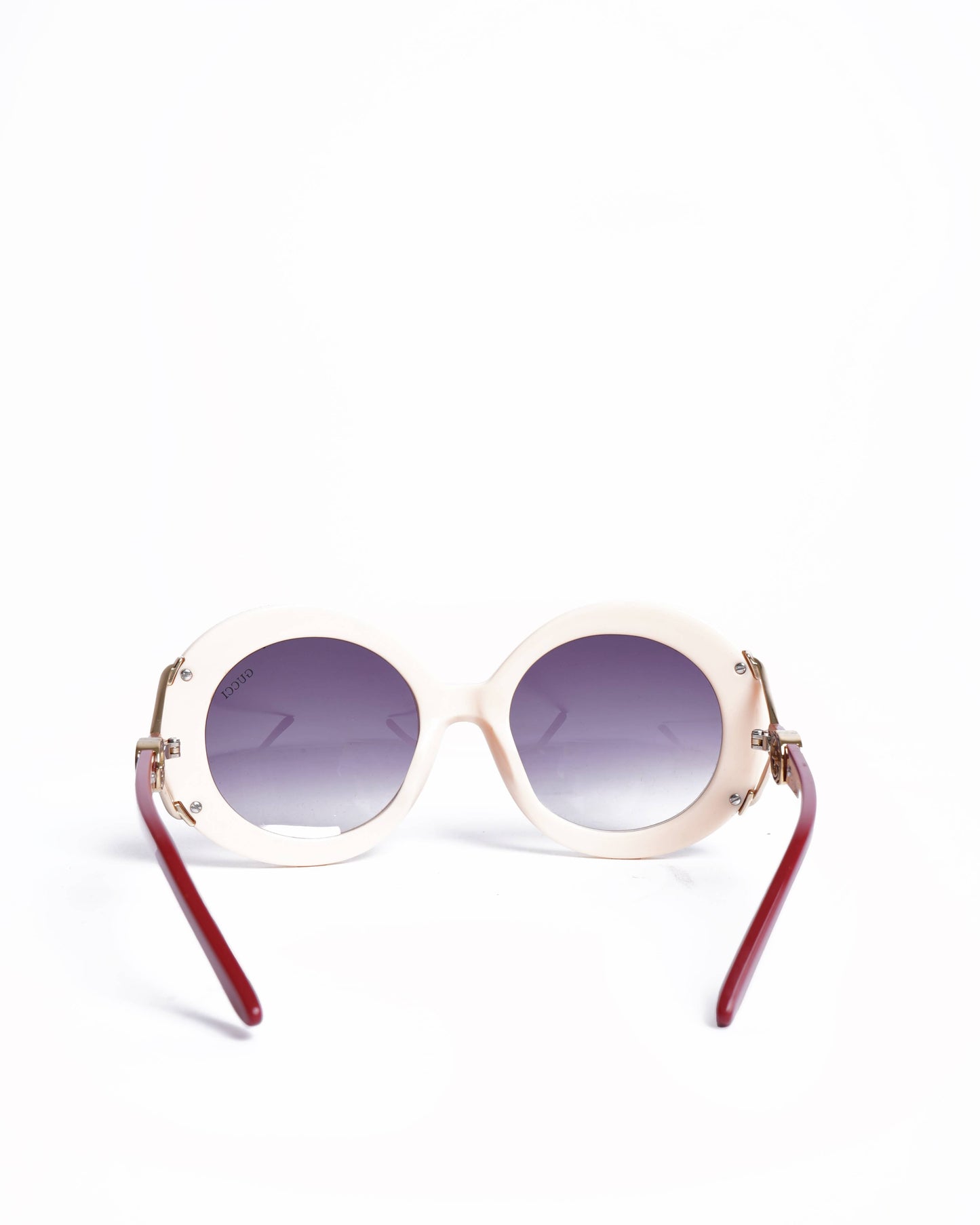 Gucci Oval Sunglasses In Peach