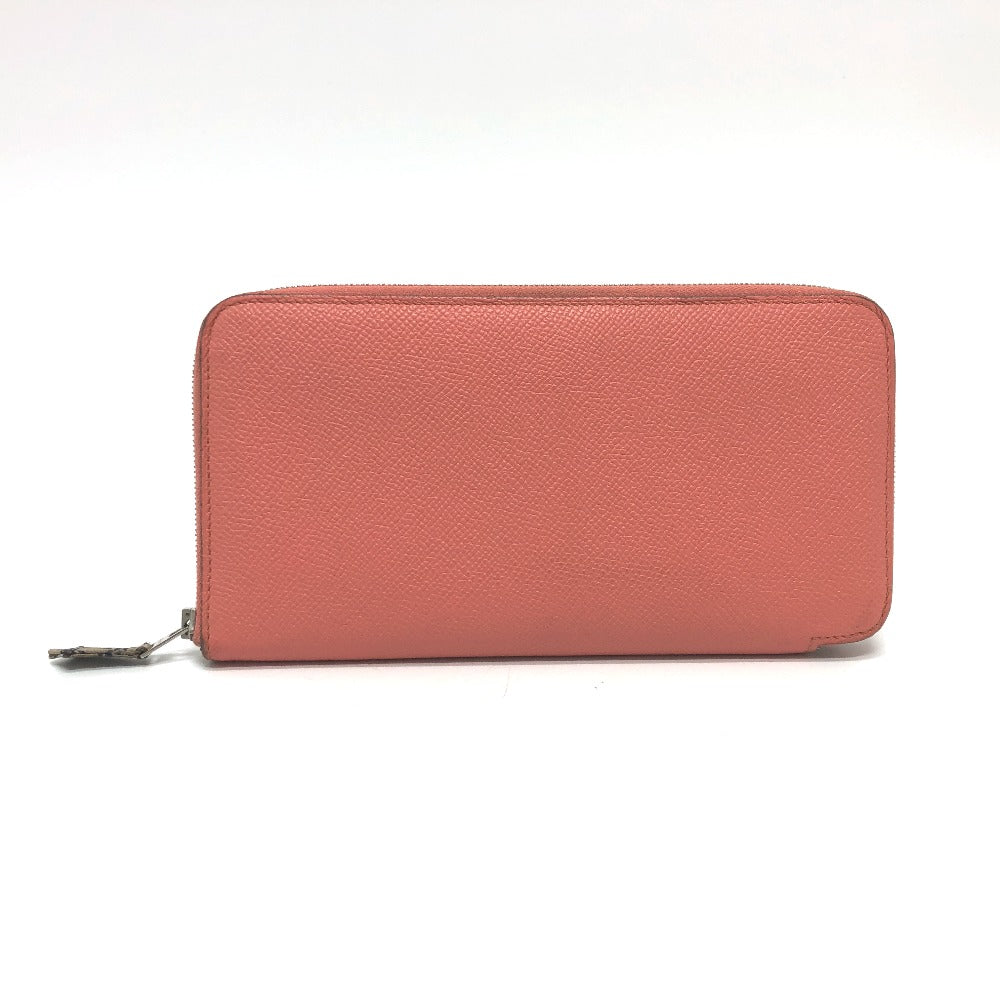 HERMES Long Wallet Purse Epsom Pink type Azap silk in
