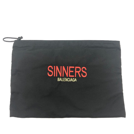 BALENCIAGA Clutch bag 459745 Nylon black SINNERS logo mens