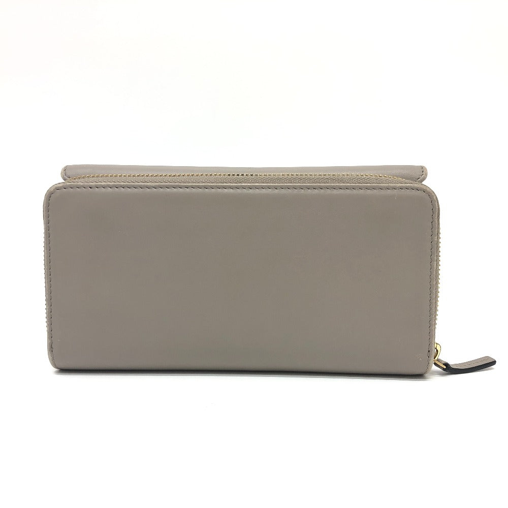 GUCCI Long Wallet Purse leather gray logo Women