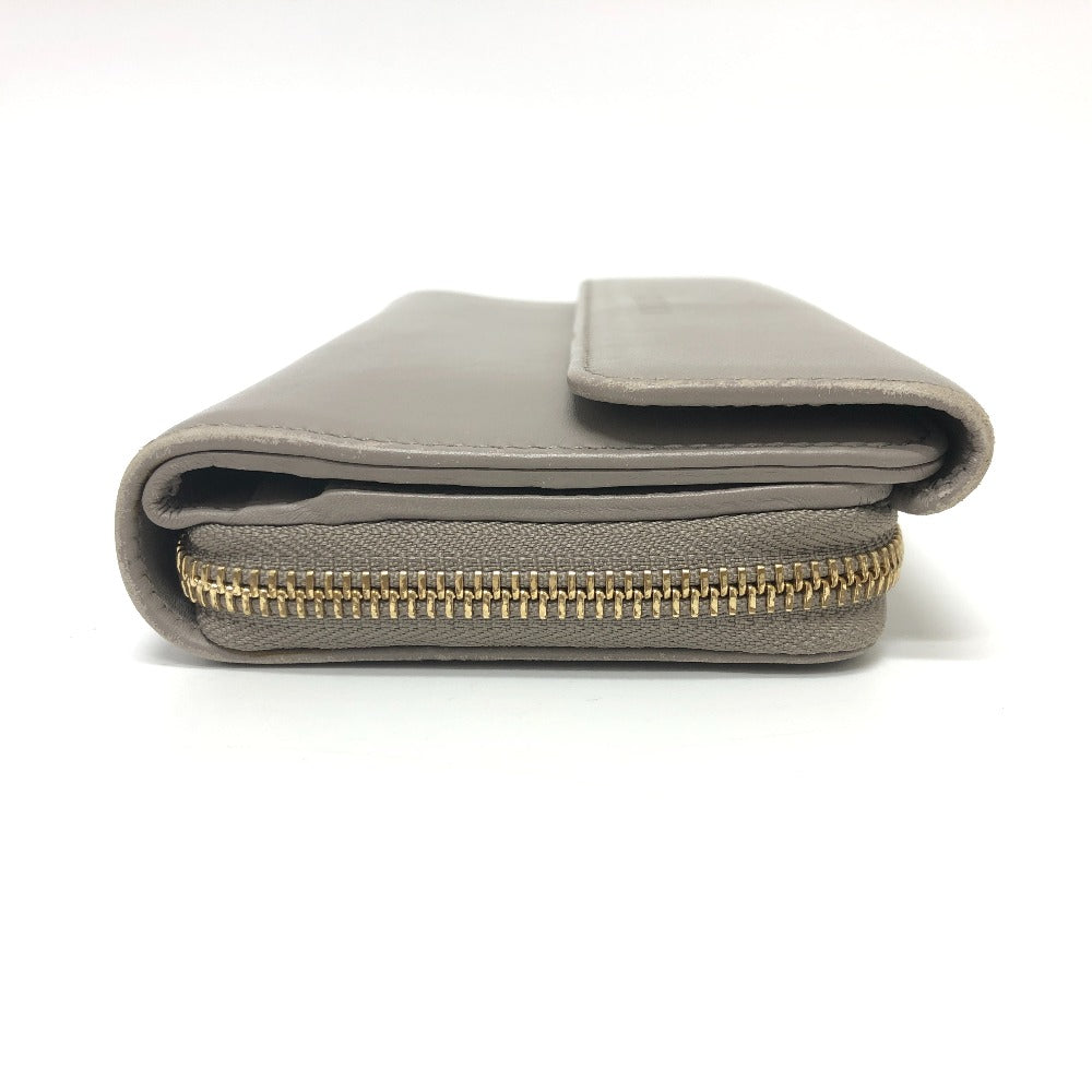 GUCCI Long Wallet Purse leather gray logo Women