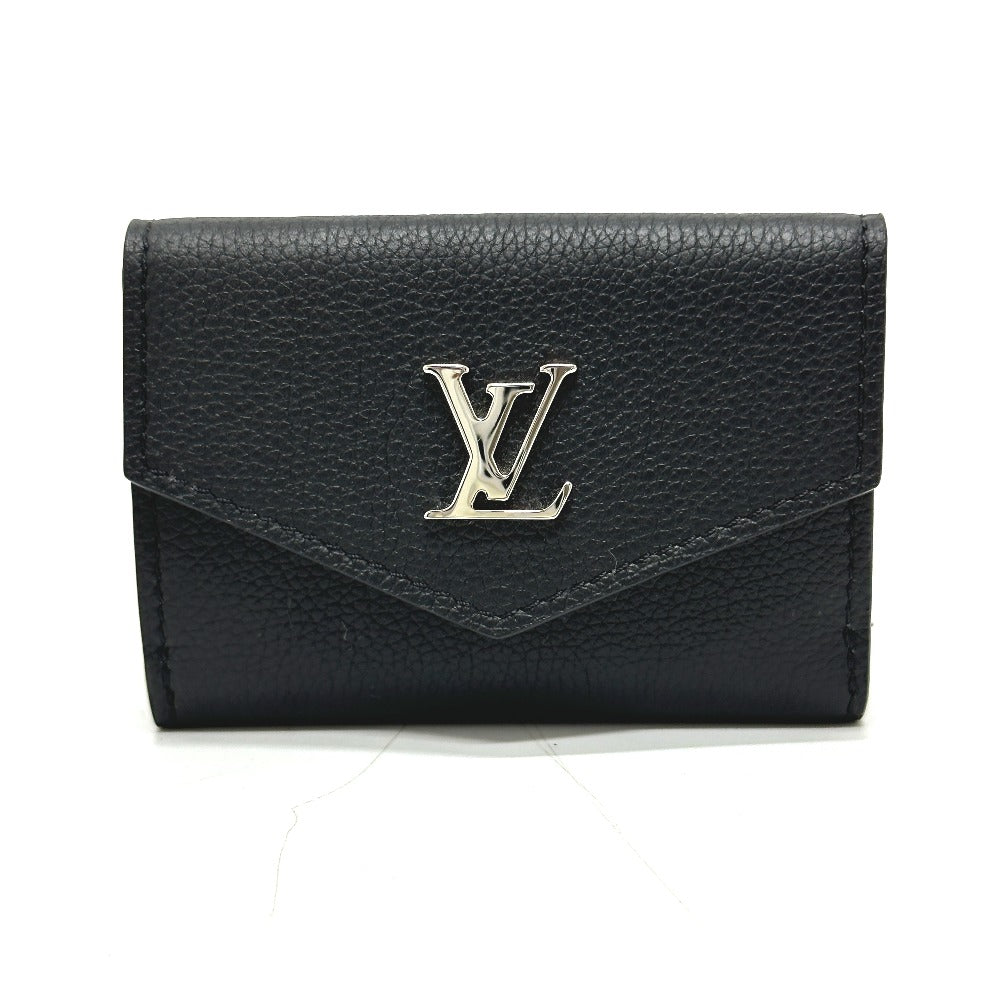 LOUIS VUITTON Trifold wallet M63921 Taurillon Clemence Noir Portefeuille Rock Mini mens