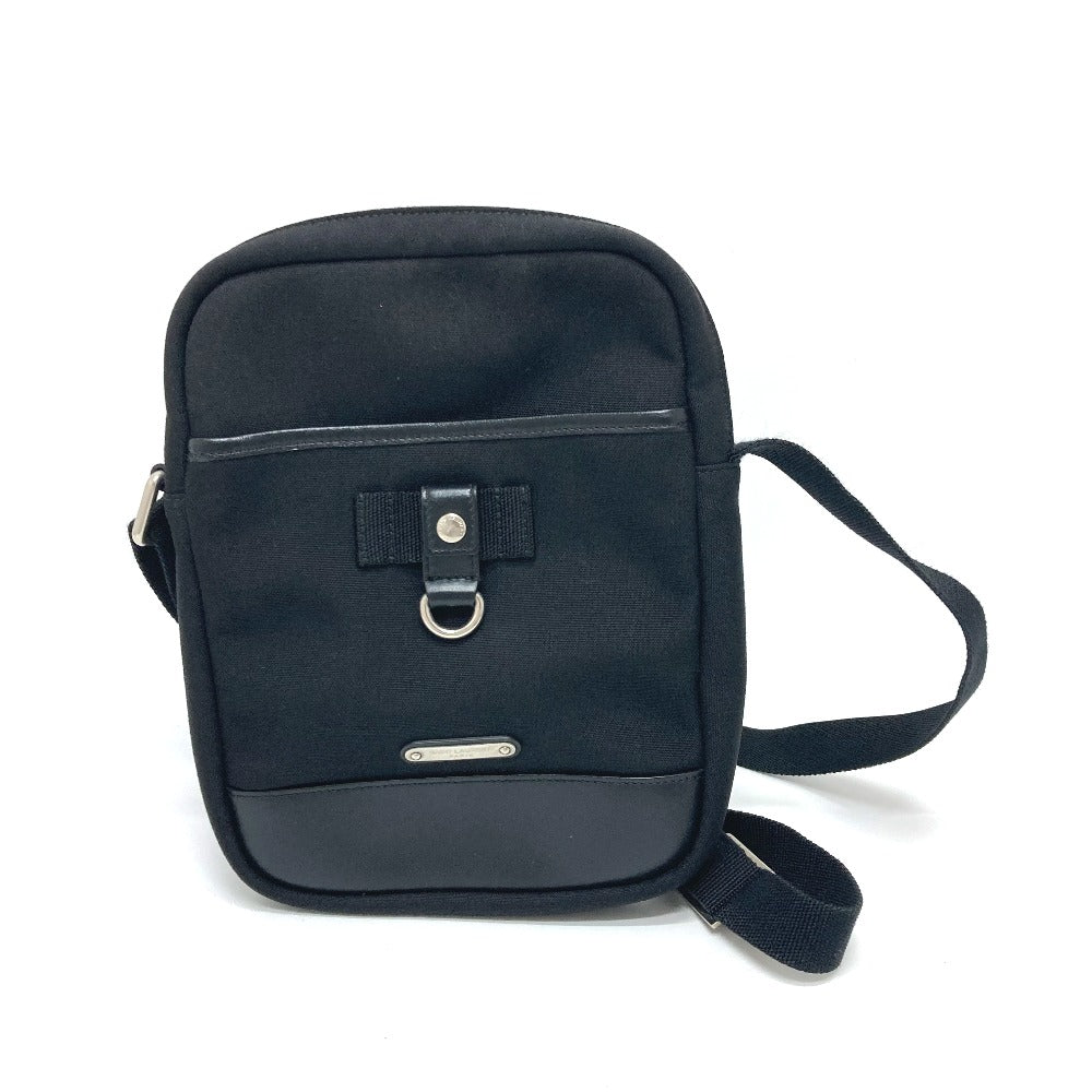 SAINT LAURENT PARIS Shoulder Bag Canvas / leather black logo plate Women