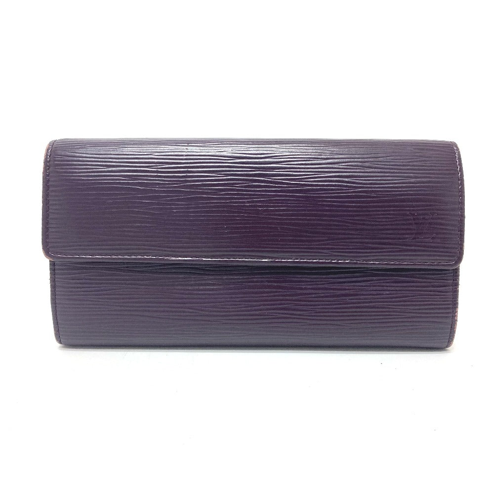 LOUIS VUITTON Long Wallet Purse M6374K Epi Leather purple Portefeuille Sarah Women