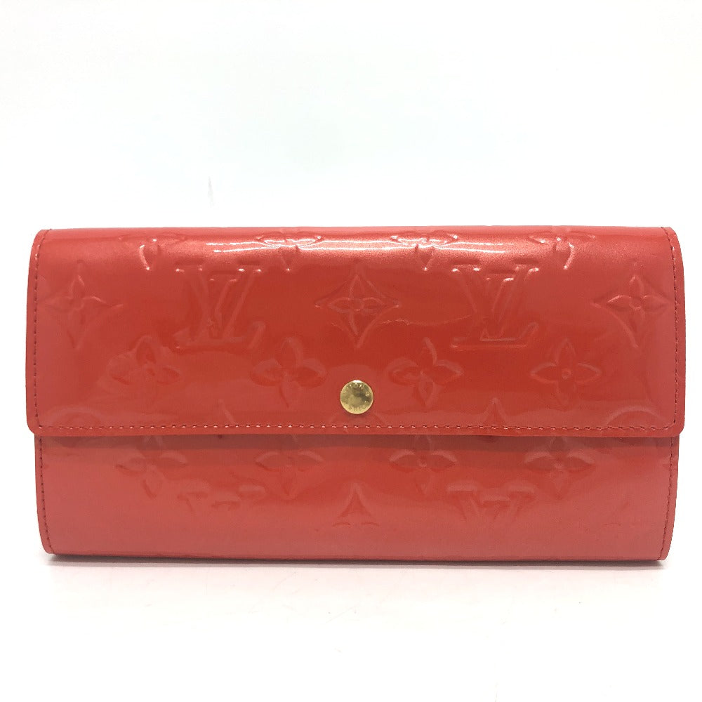 LOUIS VUITTON Long Wallet Purse M93634 Monogram Vernis Orange Portefeuille Sarah