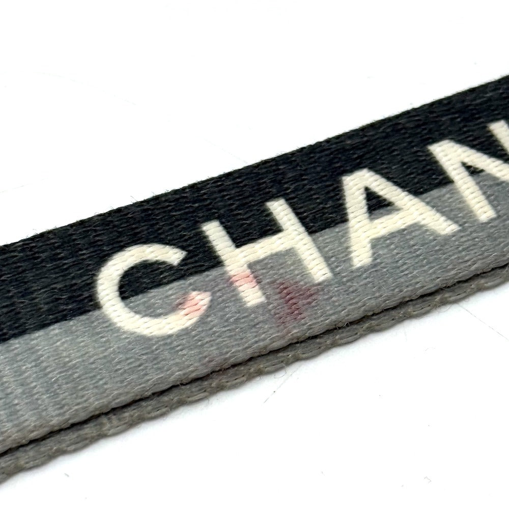 CHANEL strap canvas gray 01P logo neck strap Women