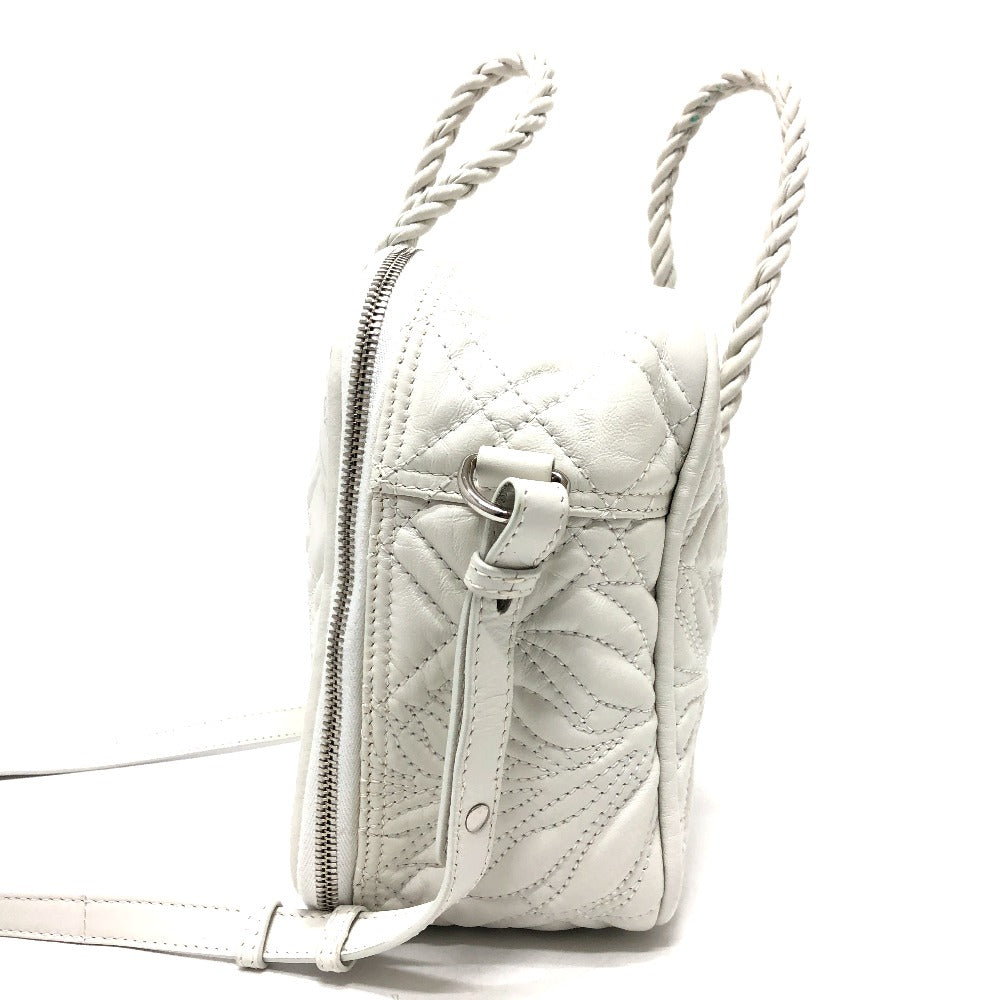 BALENCIAGA Handbag 466541 leather white quilting Blanket Square S Women