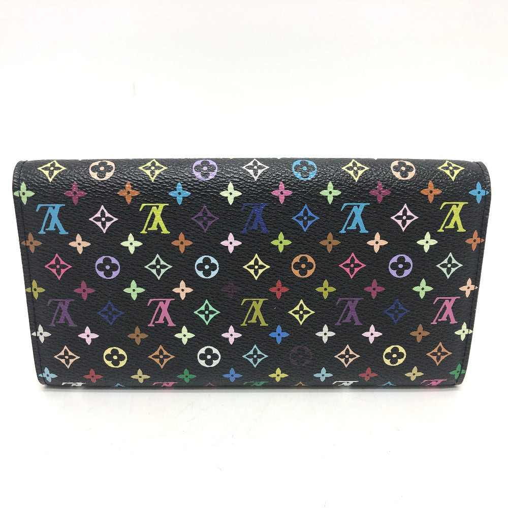LOUIS VUITTON Long Wallet Purse M93747 Monogram multicolor canvas black Portefeuille Sarah Women