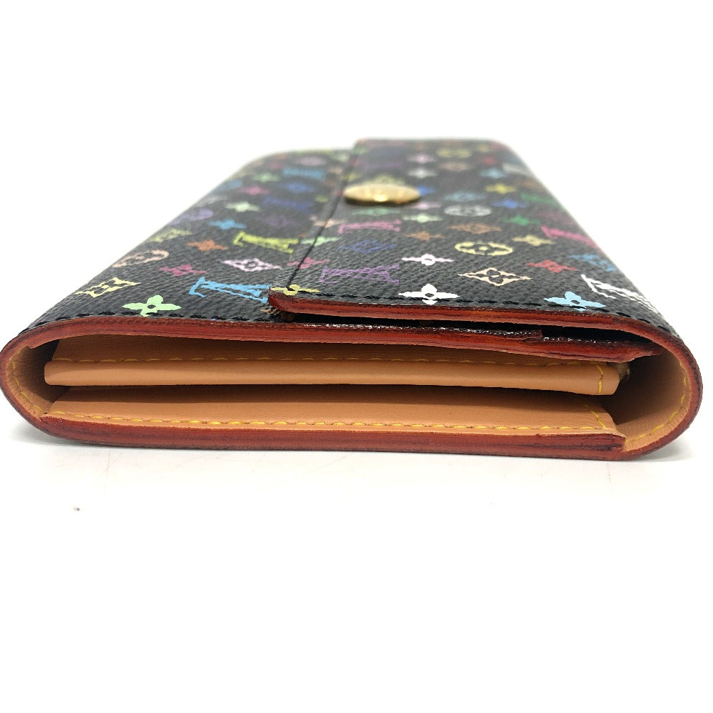 LOUIS VUITTON Long Wallet Purse M93747 Monogram multicolor canvas black Portefeuille Sarah Women