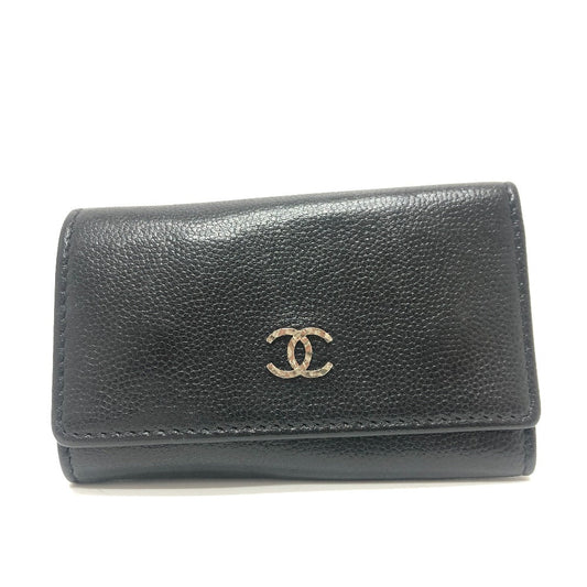 CHANEL Key case Key holder  Soft caviar skin black Brilliant COCO Mark Women