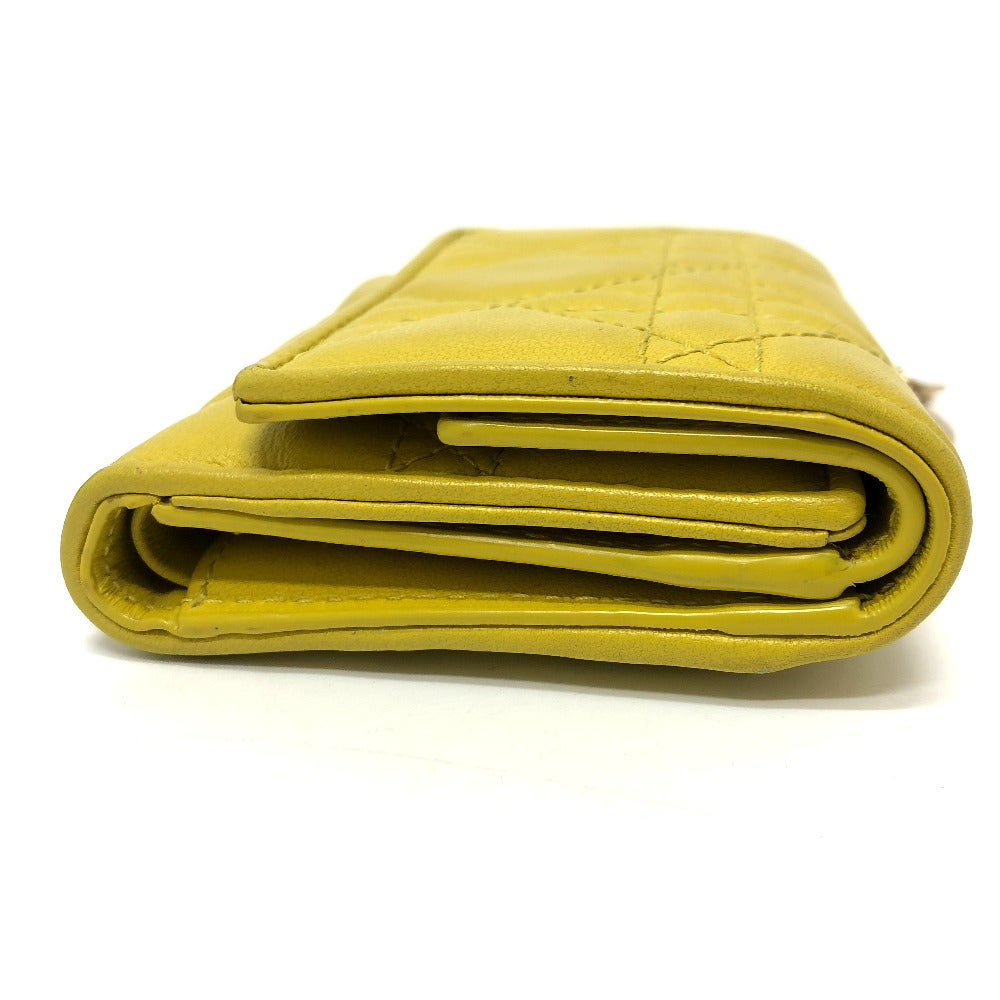 Dior Trifold wallet leather Gold Metal lady dior cannage lotus wallet Women