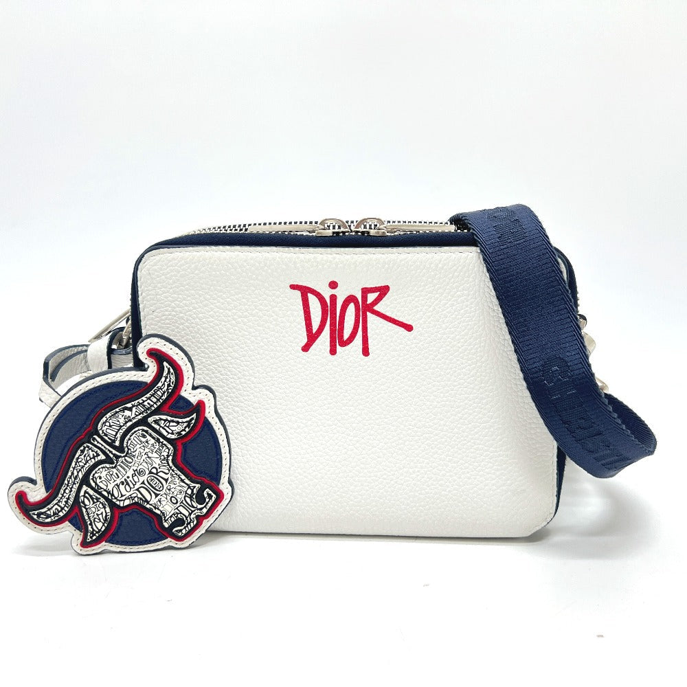 Dior Shoulder Bag leather white Dior x Stüssy collaboration