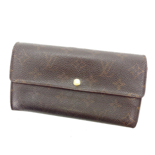 LOUIS VUITTON Long Wallet Purse M61725 Brown Pochette Porto MonÃ©credi