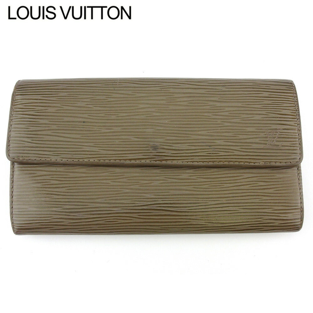 LOUIS VUITTON Long Wallet Purse M6357C Gray Brown Silver Pochette Porto MonÃ©credi