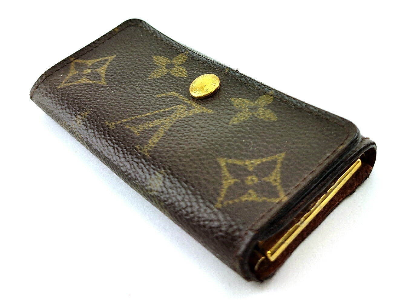 LOUIS VUITTON Key case Key holder  M62631 Brown beige gold Multicles4