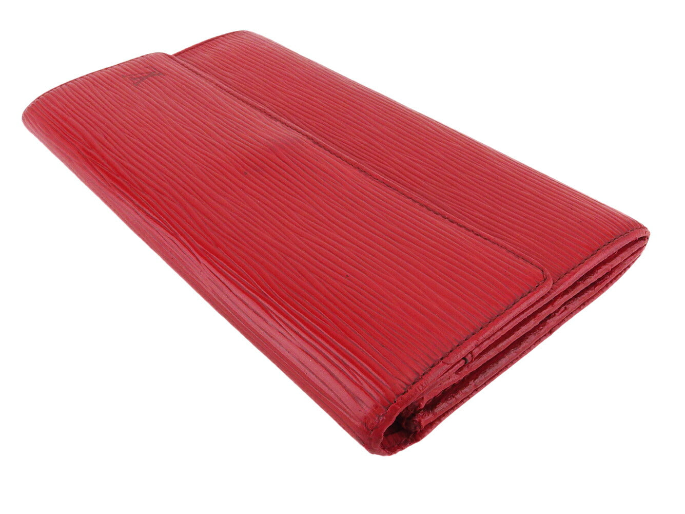 LOUIS VUITTON Long Wallet Purse M63577 Red gold Pochette Porto MonÃ©credi