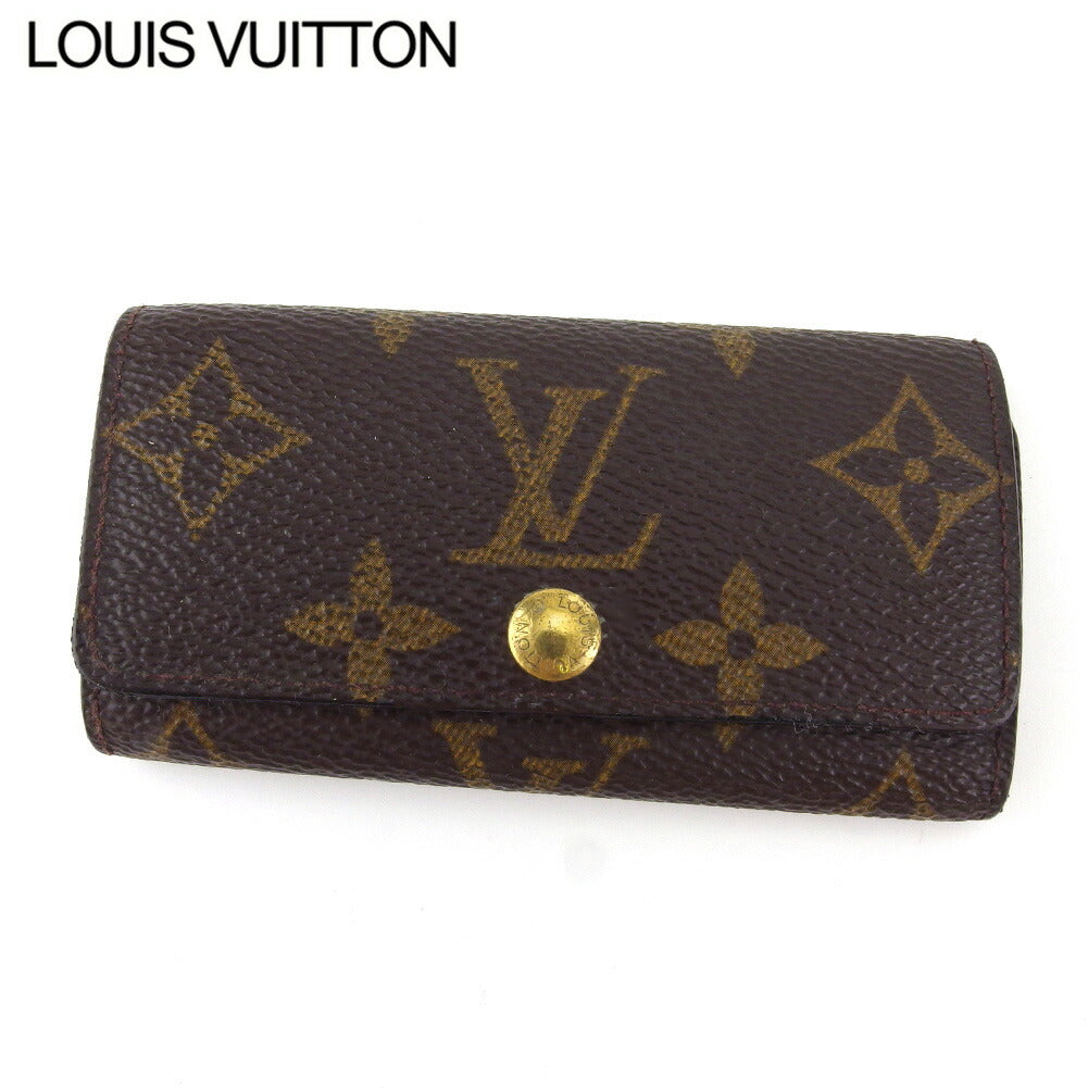 LOUIS VUITTON Key case Key holder  M62631 Brown beige gold Multicles4