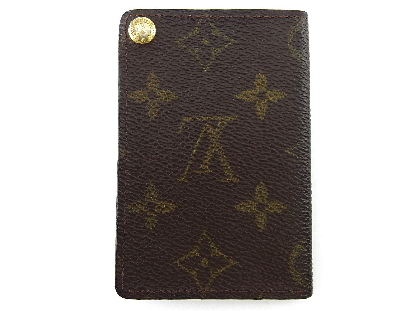 LOUIS VUITTON Card Case M60937 Brown beige gold Porto Cartes Crdit Pression