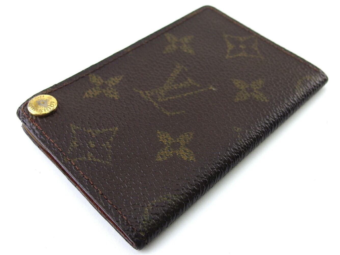 LOUIS VUITTON Card Case M60937 Brown beige gold Porto Cartes Crdit Pression