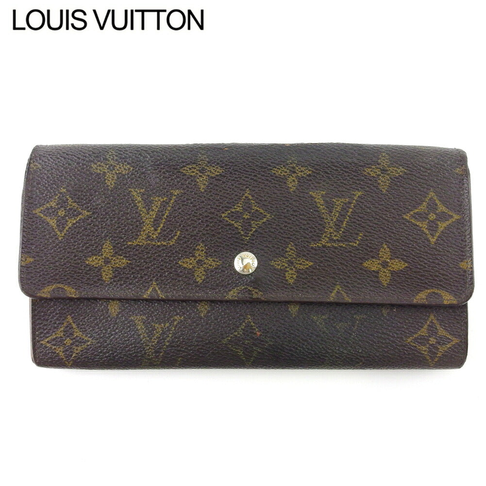 LOUIS VUITTON Long Wallet Purse M61724 Brown beige Pochette Porto MonÃ©credi