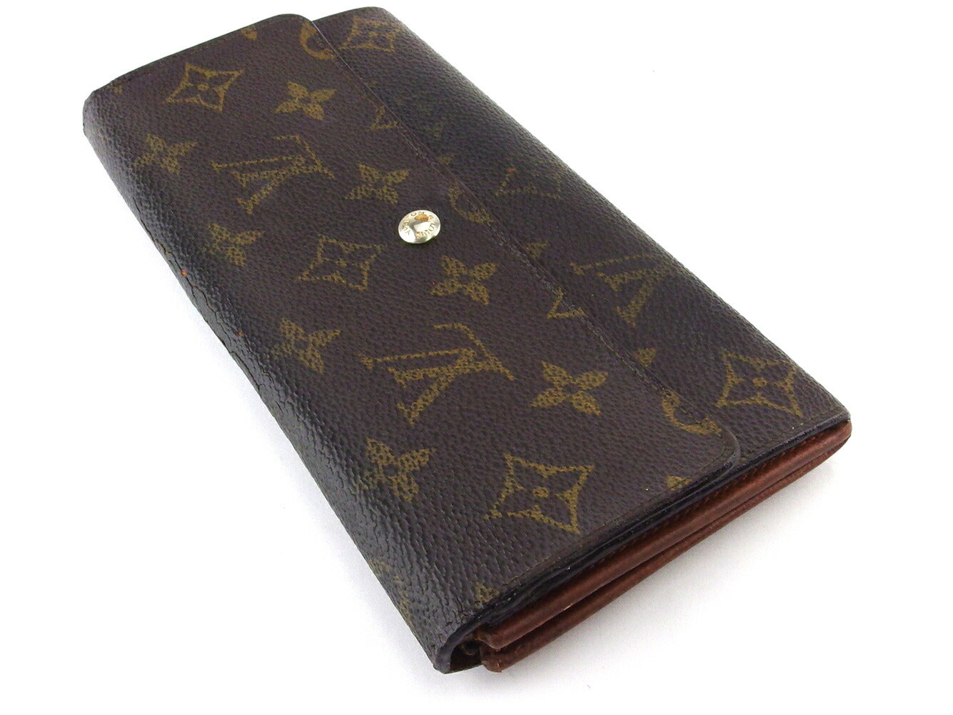 LOUIS VUITTON Long Wallet Purse M61724 Brown beige Pochette Porto MonÃ©credi