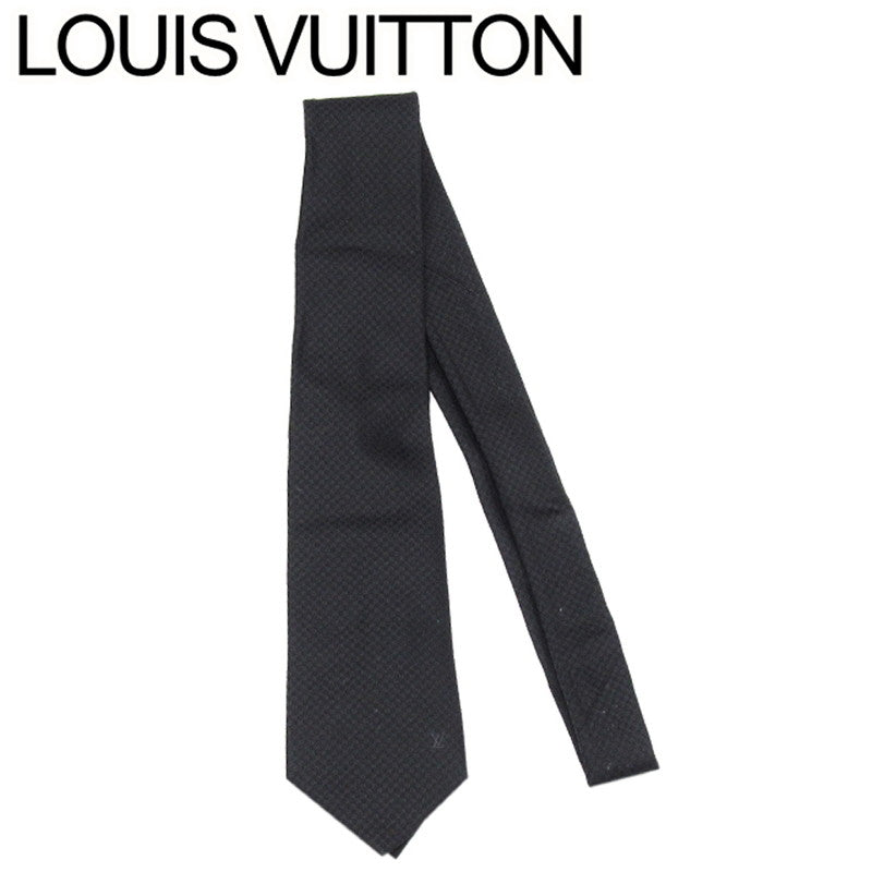 LOUIS VUITTON tie black Embroidered LV mark