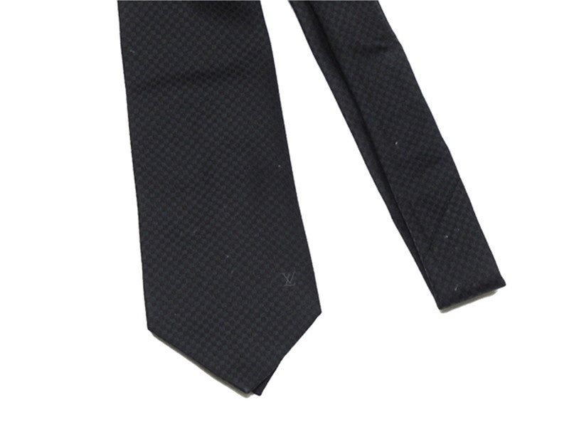 LOUIS VUITTON tie black Embroidered LV mark