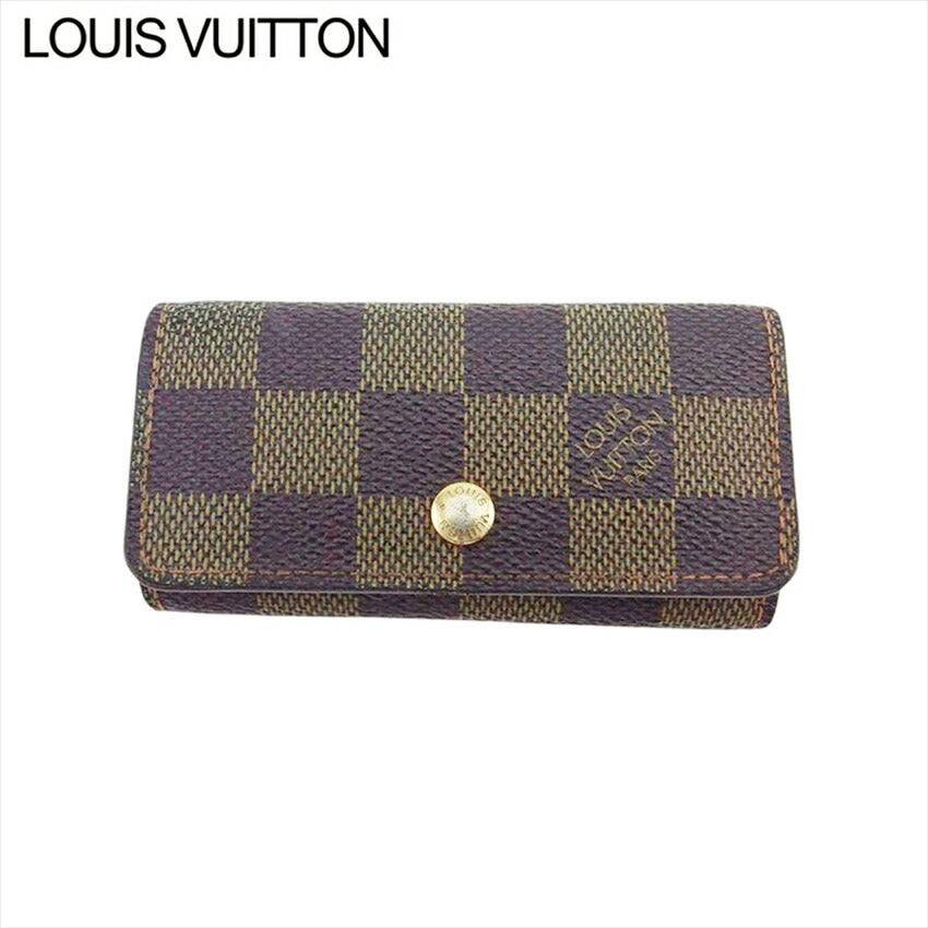 LOUIS VUITTON Key case Key holder  N62631 Brown beige gold Multicles4