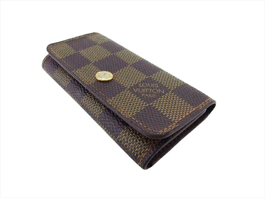 LOUIS VUITTON Key case Key holder  N62631 Brown beige gold Multicles4