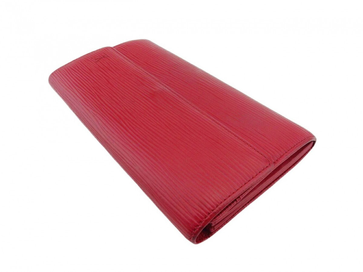 LOUIS VUITTON Long Wallet Purse M63577 Castilian Red Pochette Porto MonÃ©credi