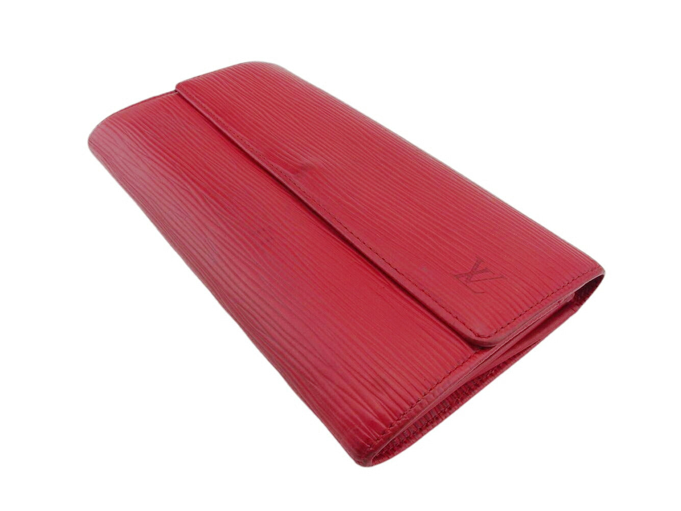 LOUIS VUITTON Long Wallet Purse M63577 Castilian Red Pochette Porto MonÃ©credi
