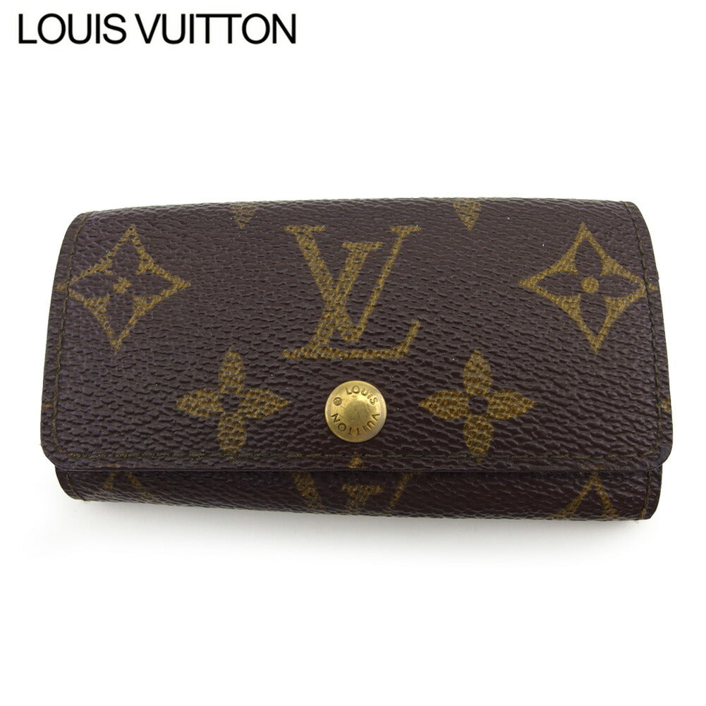 LOUIS VUITTON Key case Key holder  M62631 Brown beige gold Multicles4