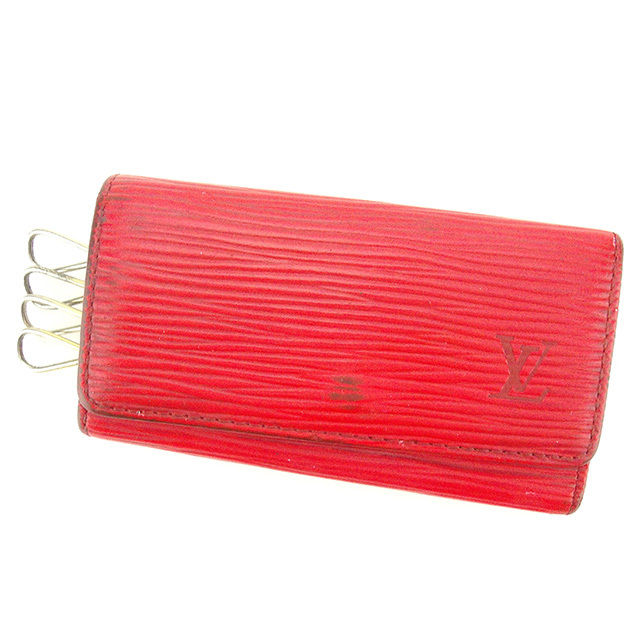 LOUIS VUITTON Key case Key holder M6382E Red /Multicles4