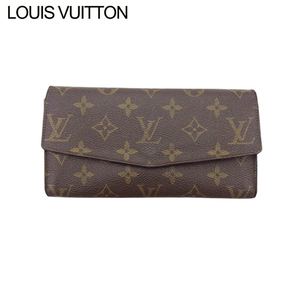 LOUIS VUITTON Long Wallet Purse M61724 Brown beige gold Pochette Porto MonÃ©credi