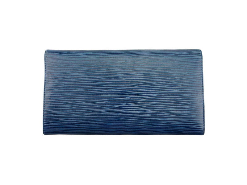 LOUIS VUITTON Long Wallet Purse M63565 blue Pochette Porto MonÃ©credi