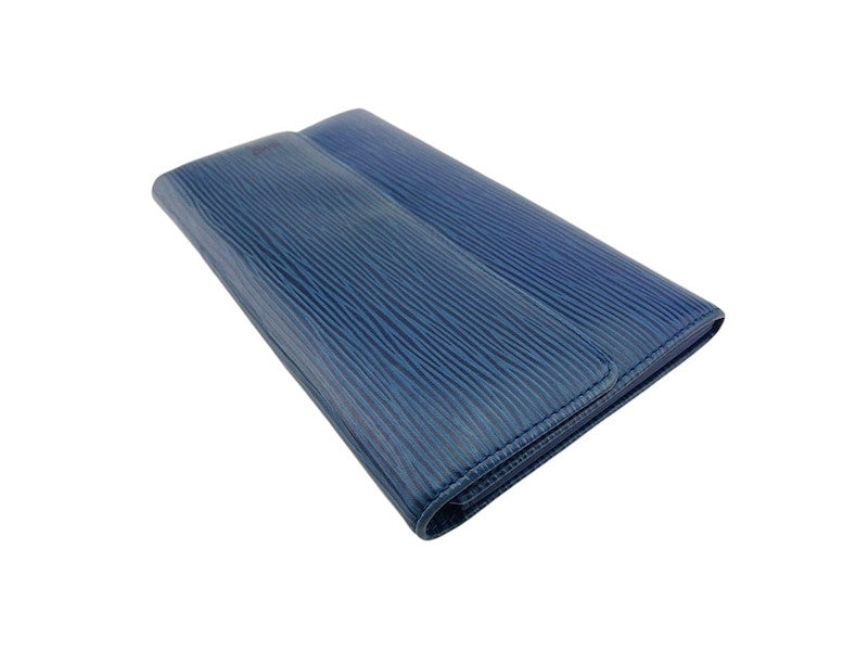 LOUIS VUITTON Long Wallet Purse M63565 blue Pochette Porto MonÃ©credi