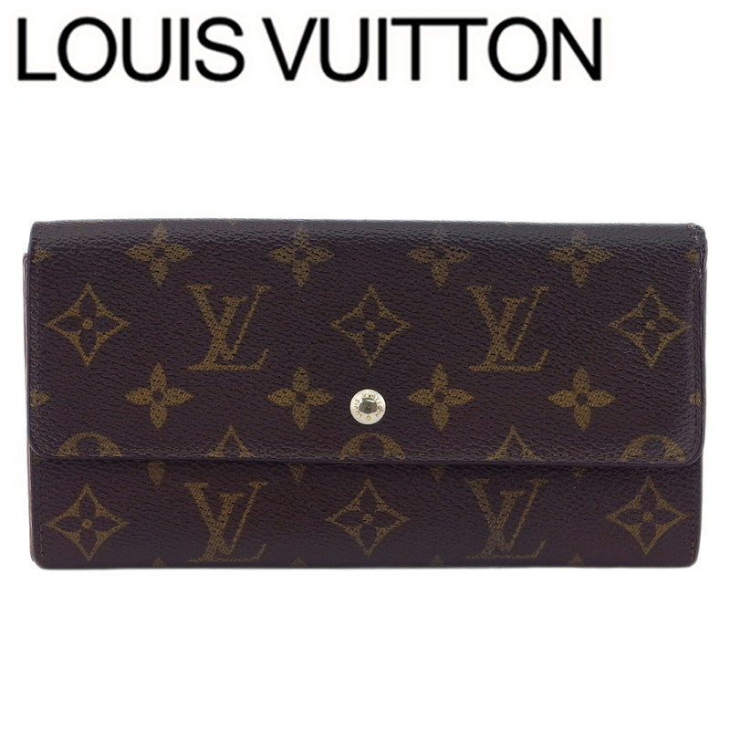 LOUIS VUITTON Long Wallet Purse M61724 Brown beige Pochette Porto MonÃ©credi