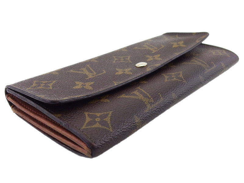LOUIS VUITTON Long Wallet Purse M61724 Brown beige Pochette Porto MonÃ©credi