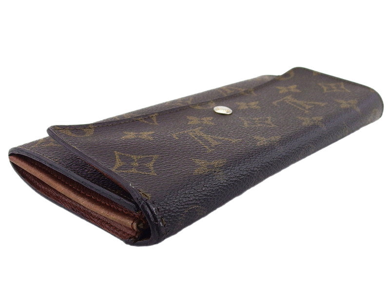 LOUIS VUITTON Long Wallet Purse M61724 Brown beige Pochette Porto MonÃ©credi