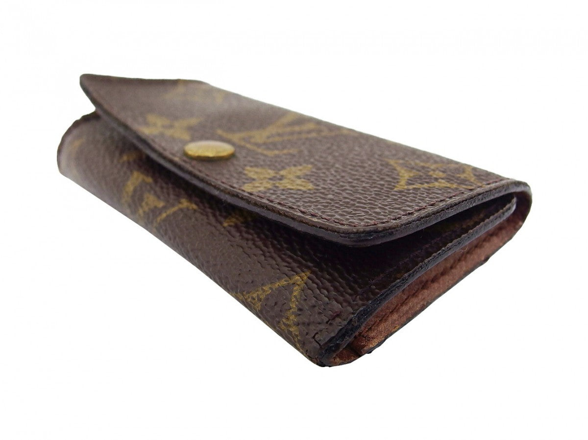 LOUIS VUITTON Key case Key holder  Brown x beige x gold Multicles4
