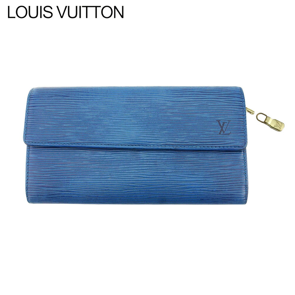 LOUIS VUITTON Long Wallet Purse M63575 blue Pochette Porto MonÃ©credi