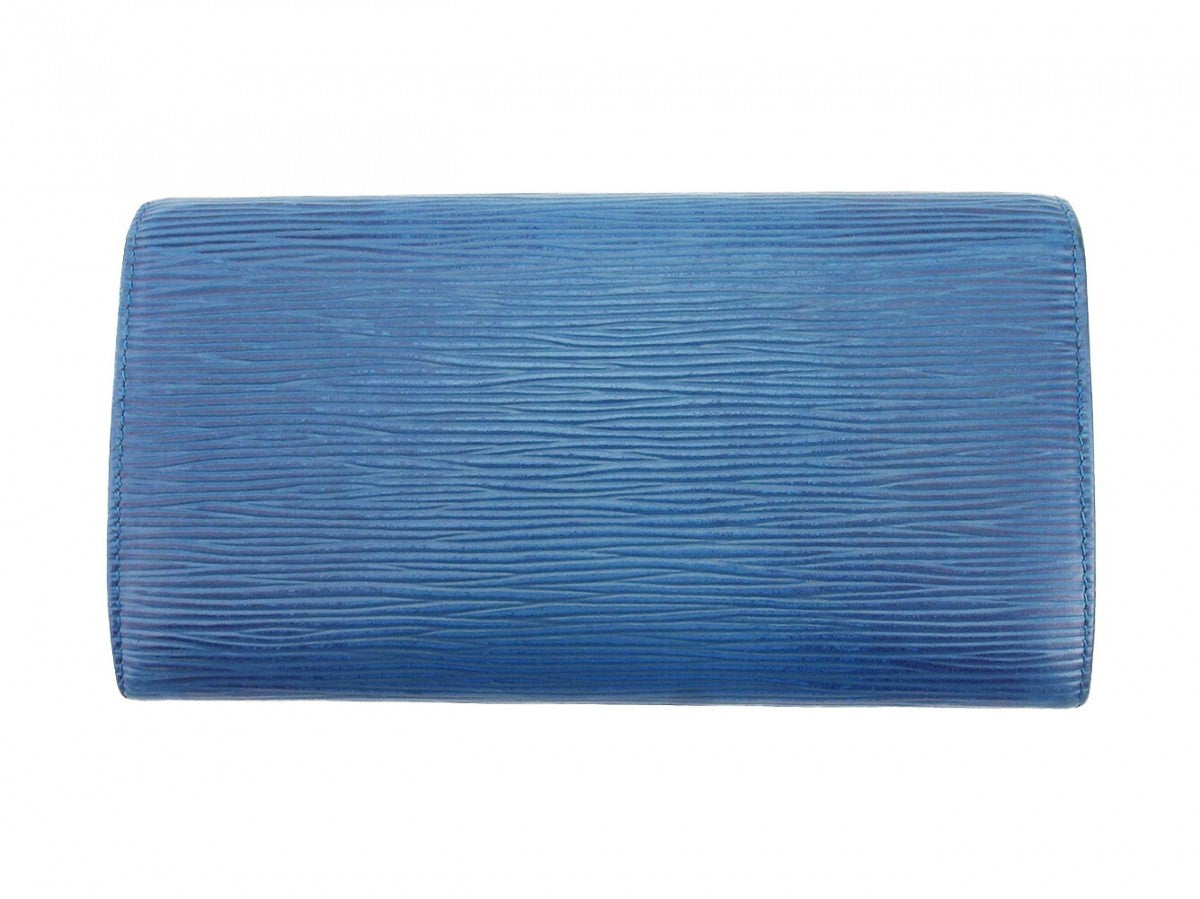LOUIS VUITTON Long Wallet Purse M63575 blue Pochette Porto MonÃ©credi
