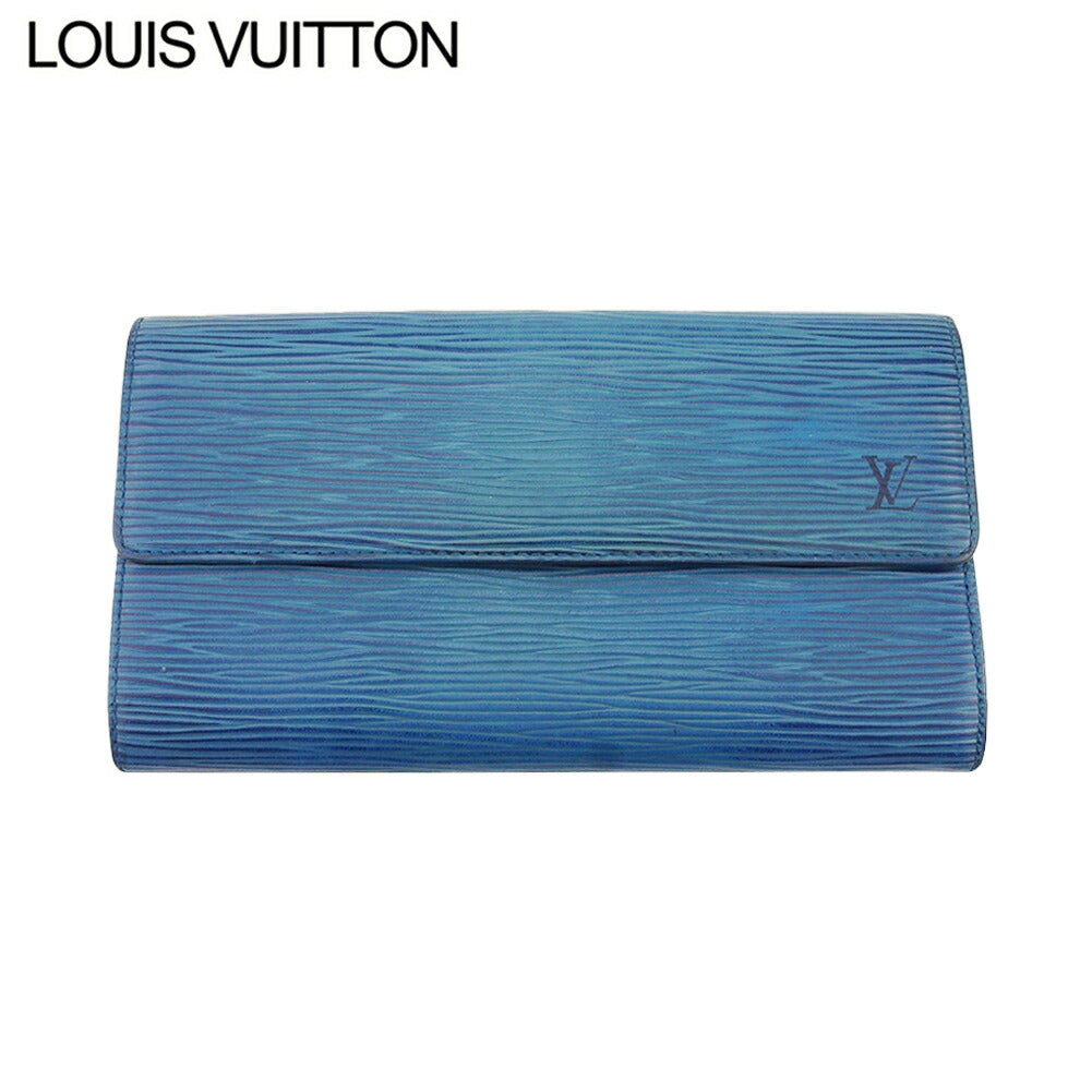 LOUIS VUITTON Long Wallet Purse M63575 blue Pochette Porto MonÃ©credi