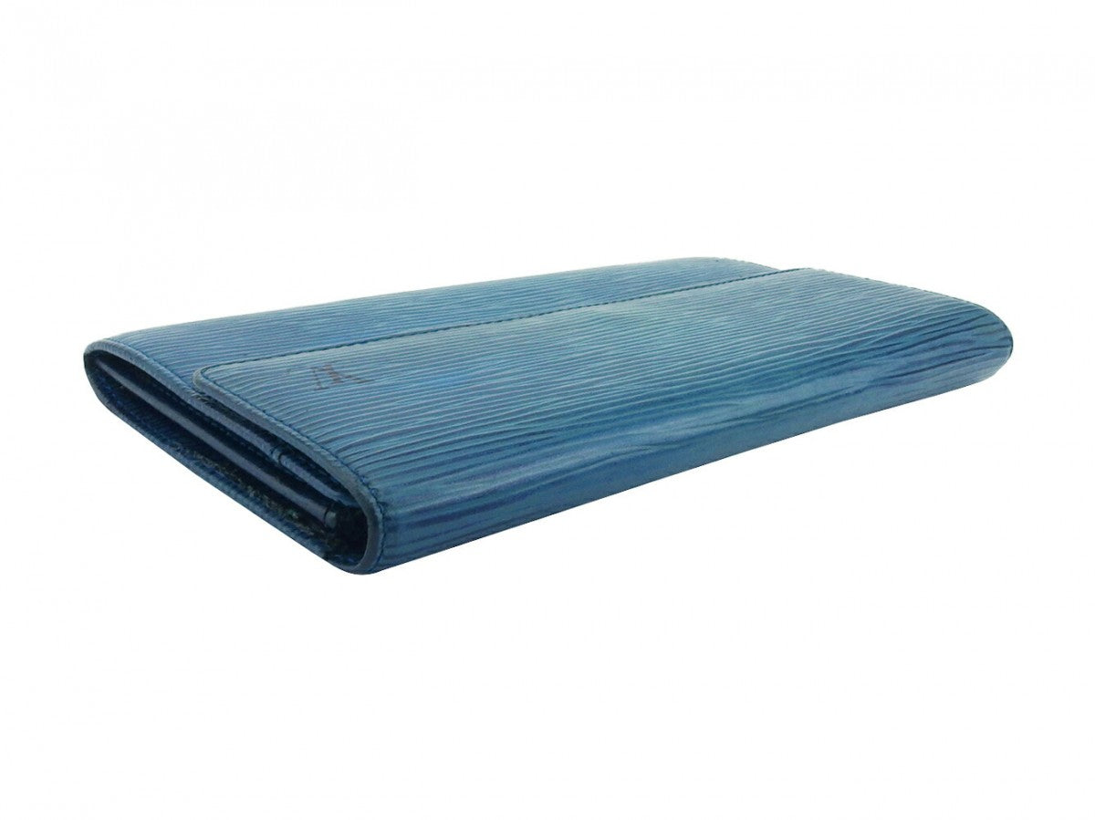 LOUIS VUITTON Long Wallet Purse M63575 blue Pochette Porto MonÃ©credi