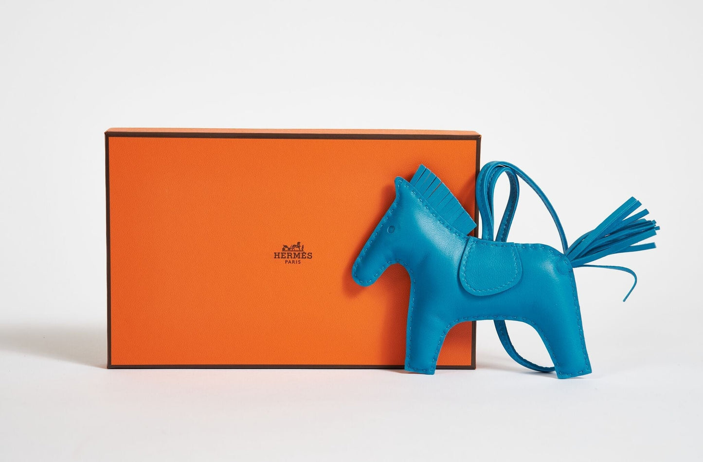Hermes MM Blue Grigri Rodeo Bag Charm