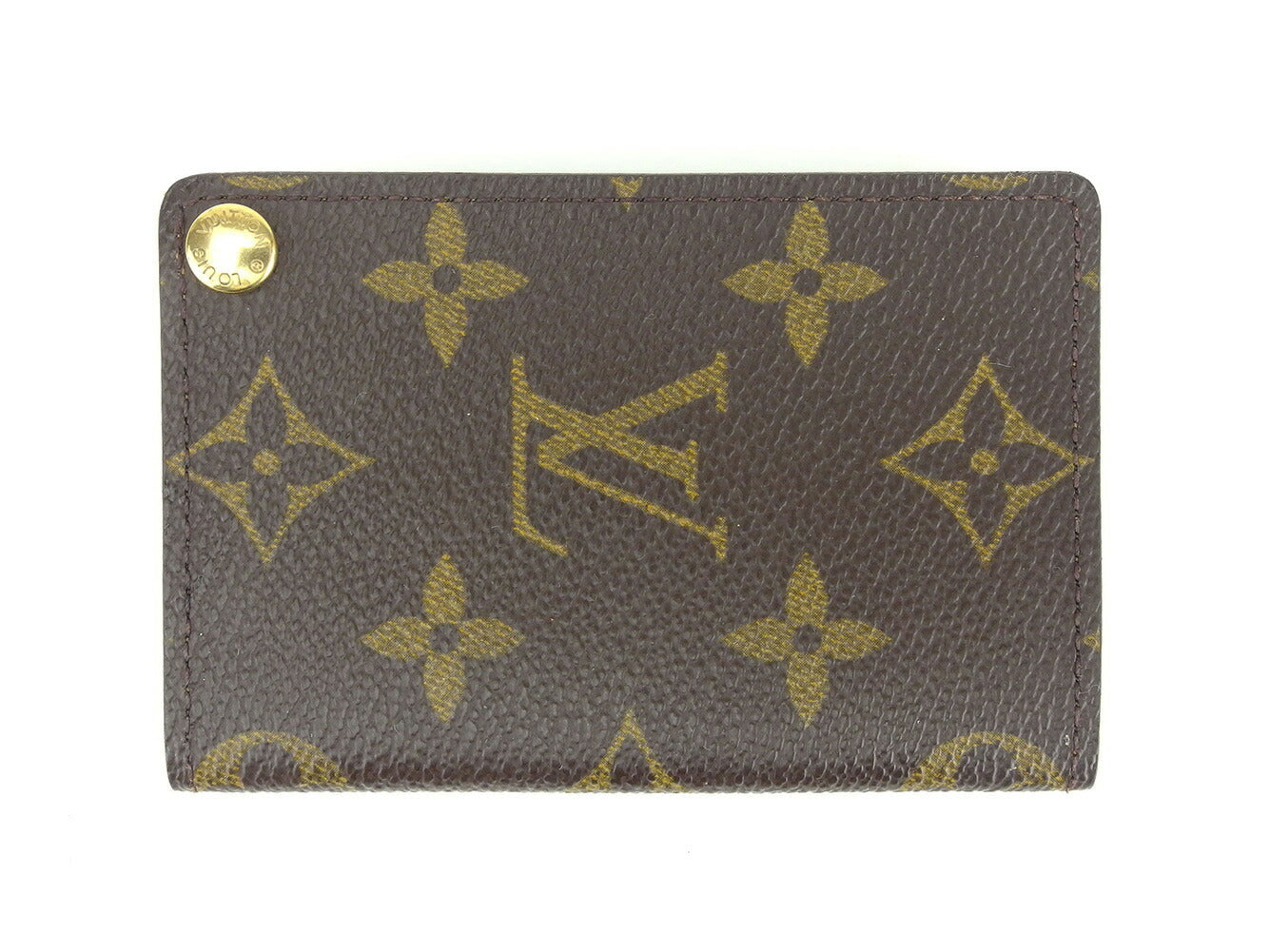 LOUIS VUITTON name card holder M60937 Brown Porte Cartes Credit Pression
