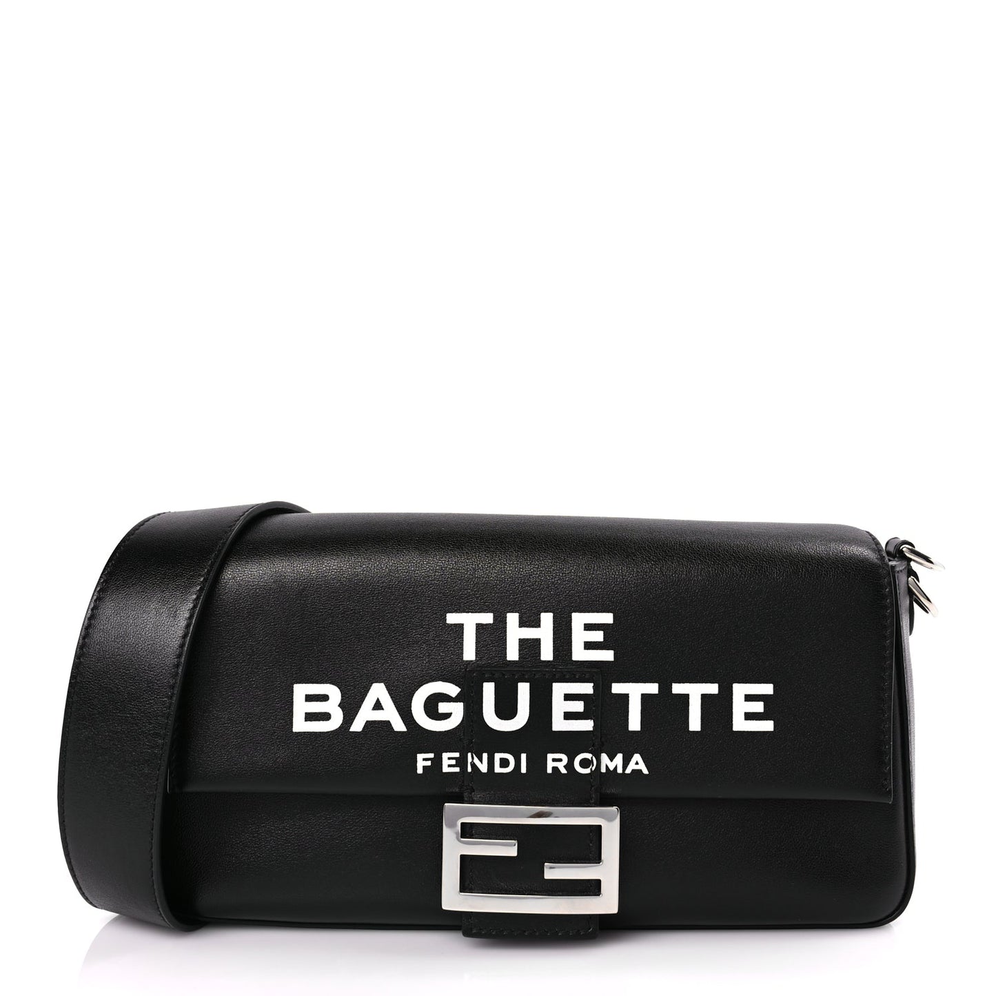 Fendi FENDI X MARC JACOBS Nappa Logo Medium Baguette Black