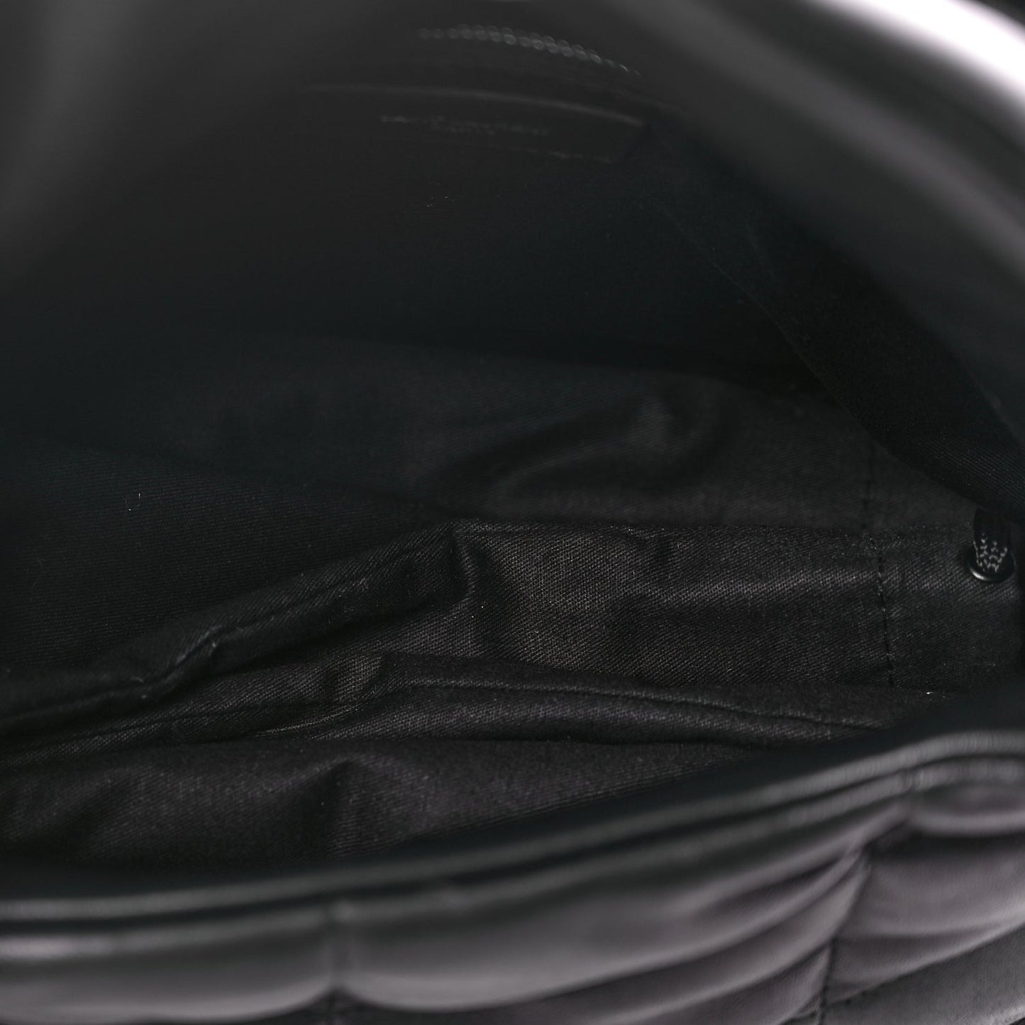 Saint Laurent Lambskin Quilted Small Loulou Puffer Monogram Chain Satchel Black
