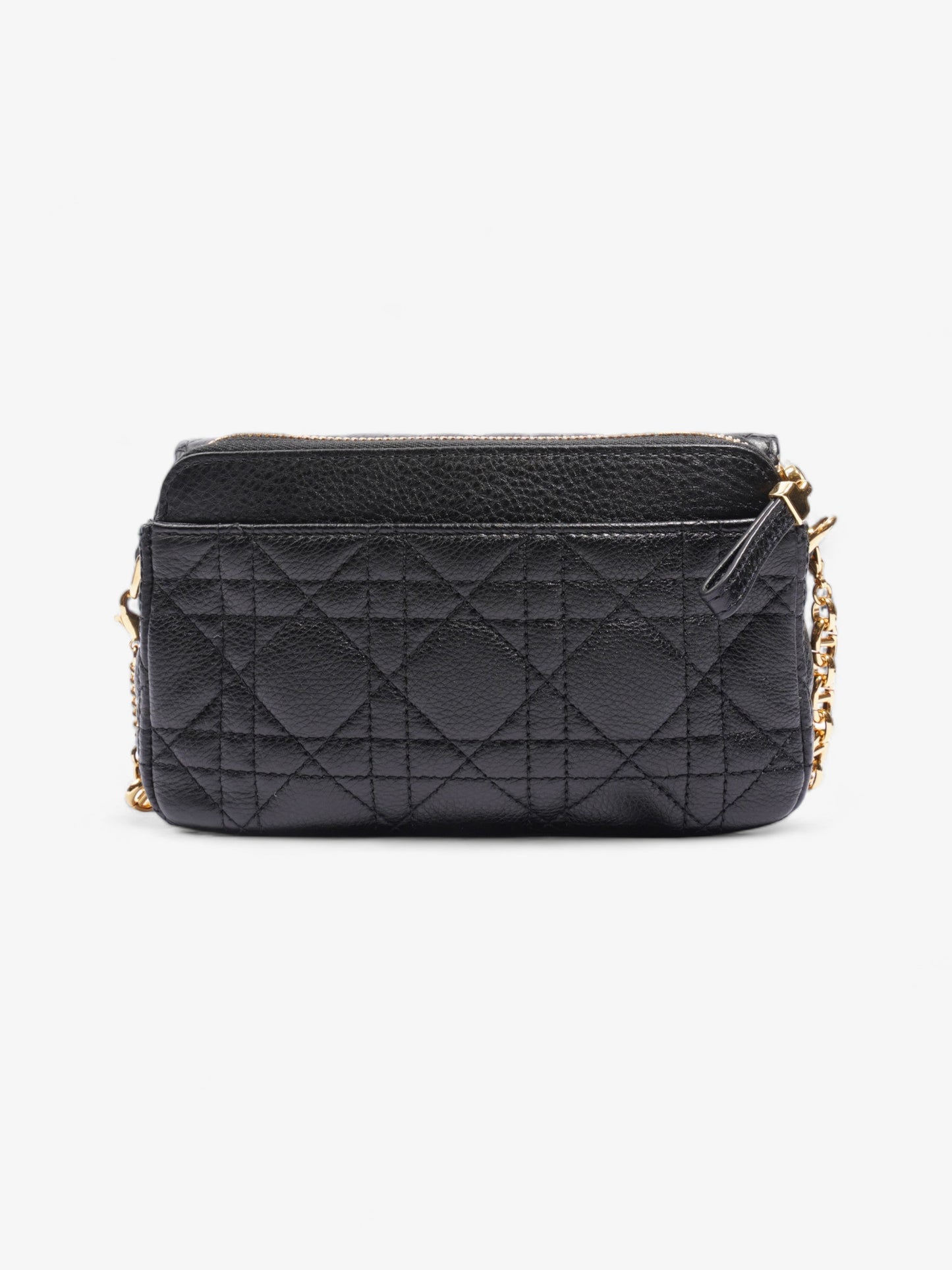 Christian Dior Caro Pouch Black Calfskin Leather