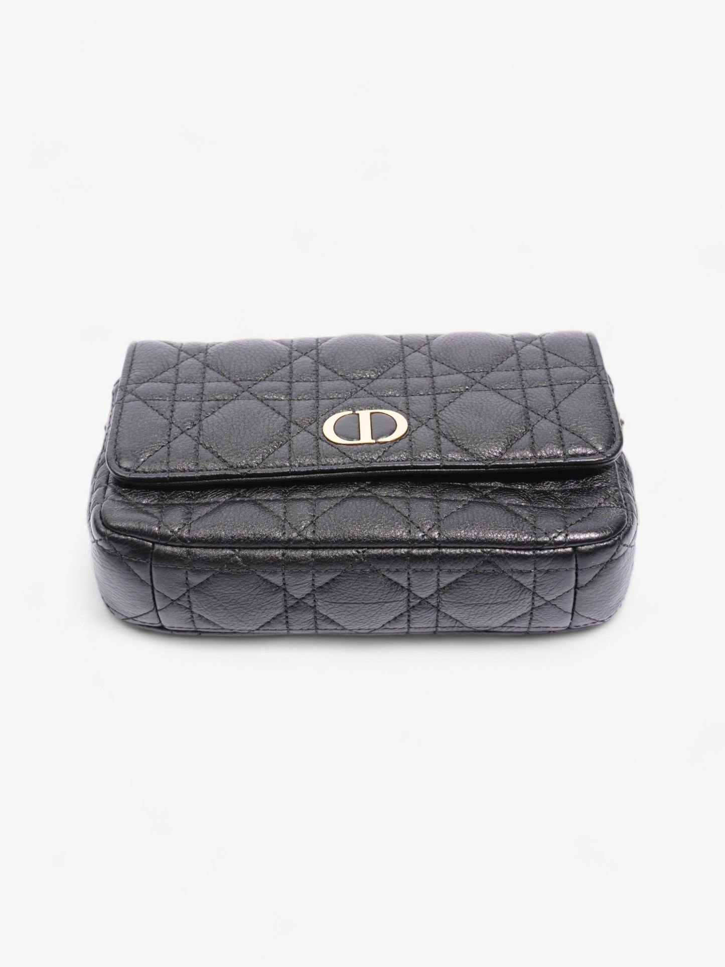 Christian Dior Caro Pouch Black Calfskin Leather